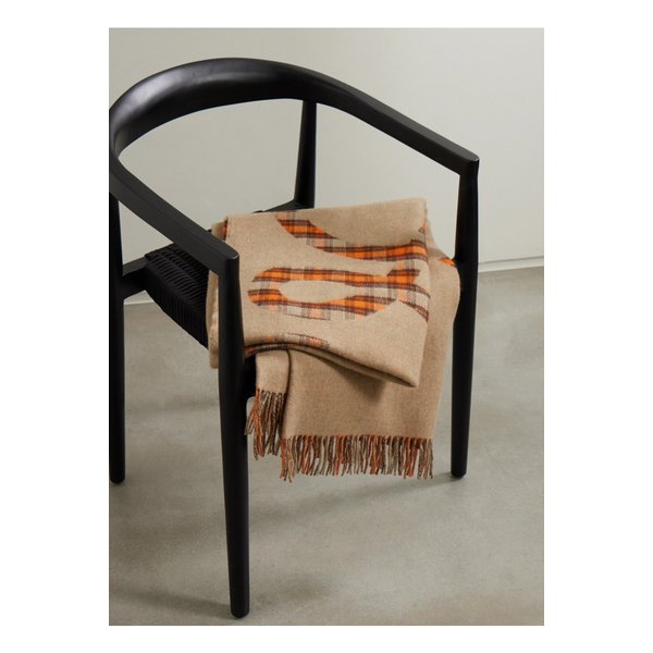 프린지 자카드 니트 울 캐시미어 혼방 블랭킷 멀티컬러 46376663162858987