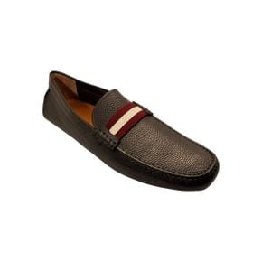 5360219 Bally Waltec 6230202 Mens Chocolate Calf Grained Leather Loafers