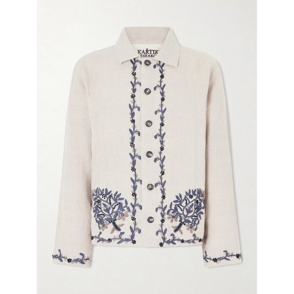 카틱 리서치 비즈 장식 자수 리넨 재킷 46376663162975534