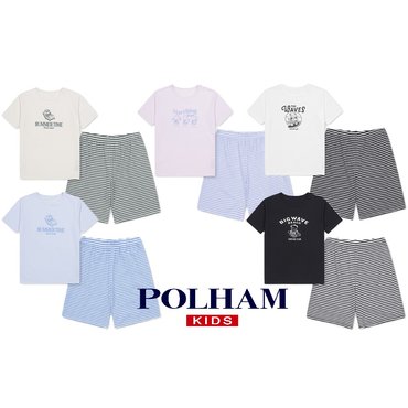 폴햄키즈 공용) 스트라이프 5부 라운지 세트 PKF2UI3820