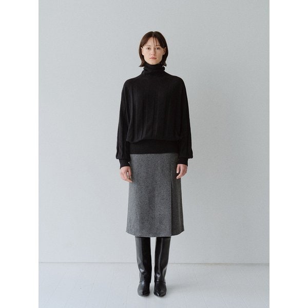 TFW FRONT SLIT SEMI H-LINE SKIRT_2COLORS