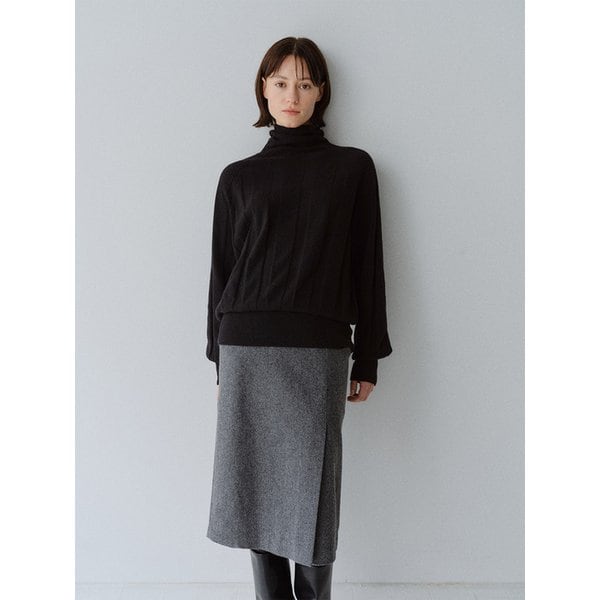 TFW FRONT SLIT SEMI H-LINE SKIRT_2COLORS