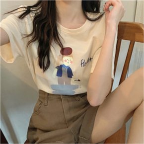 [무슈봉] 꽃소녀 데일리 코튼 티셔츠 (8366312)
