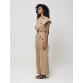 Signature sleeveless trench coat jumpsuit