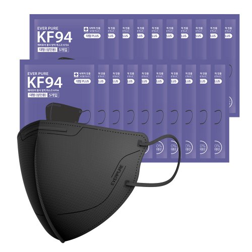 리벤스 에버퓨어 새부리형 마스크(KF94)(블랙/특대형) 100입
