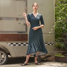 립밤 바이립밤 크레오라  비비안느 3/4 슬리브 프릴 랩원피스 LDM42BE01