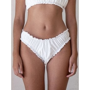 Mia White Ruched Bikini Briefs