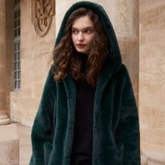 FAUX FUR LAON HOODED MAXI COAT (LCT008KRFKF)