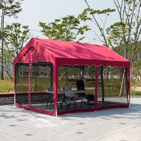 DZB 쉘터 천막 프레임+지붕+벽면 캐노피 야외 캠핑 텐트 농막 테라스 정원 온실 2X3 4면