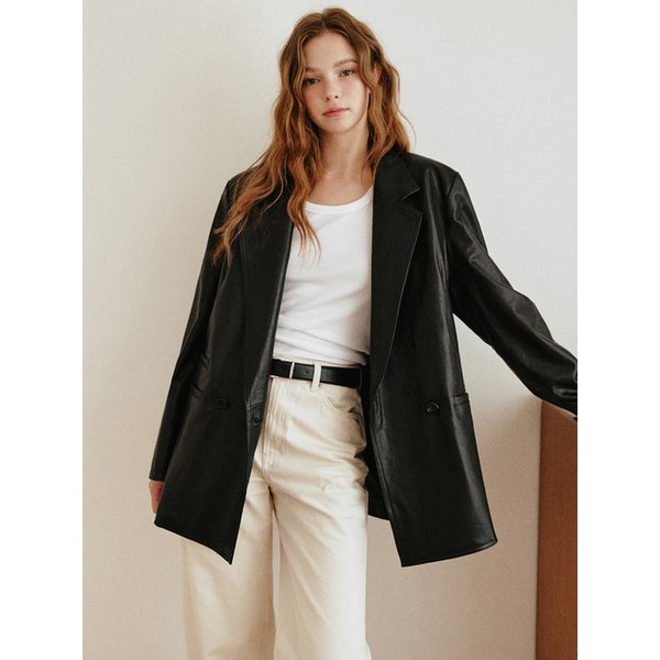 램스킨 베지터블 오버핏 자켓 [블랙]