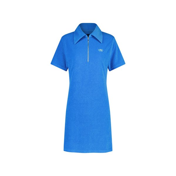 테리 집업 원피스 Terry Zip up Onepiece_Blue