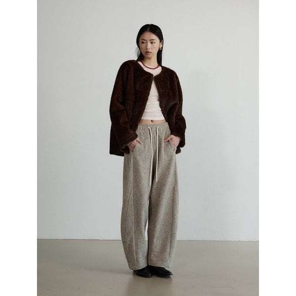 라운드 퍼 자켓 - 2 COLOR