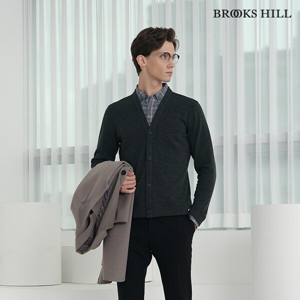 ANC_[브룩스힐][1종]남성 아비스 레이어드 셔츠_차콜_2BBFMD01
