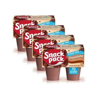  [해외직구] Snack Pack 스낵팩 무설탕 초콜릿 푸딩 컵 4입 4팩