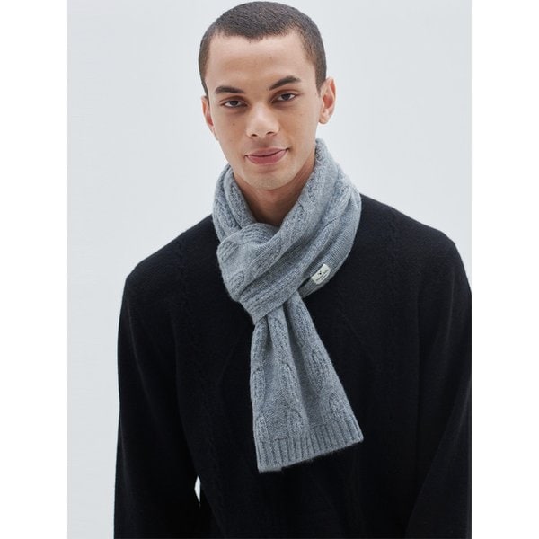 [M23APE045]Big cable  petite muffler( Melange Grey)