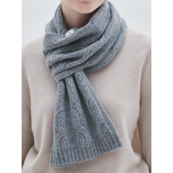 [M23APE045]Big cable  petite muffler( Melange Grey)