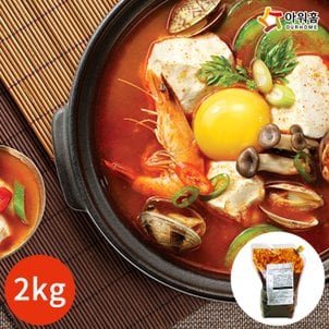  아워홈 해물 순두부찌개 양념장 2kg x 1봉