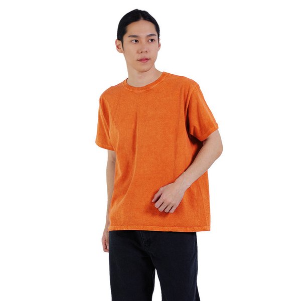 피그먼트 다잉 반팔 티셔츠 - 오렌지