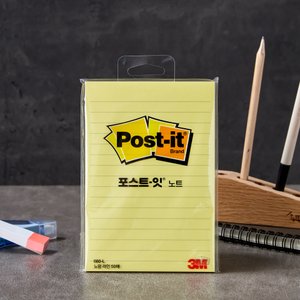 3M Post-it 포스트잇 노트 노랑 라인 접착식 메모지 (102×152mm/1개 50매)