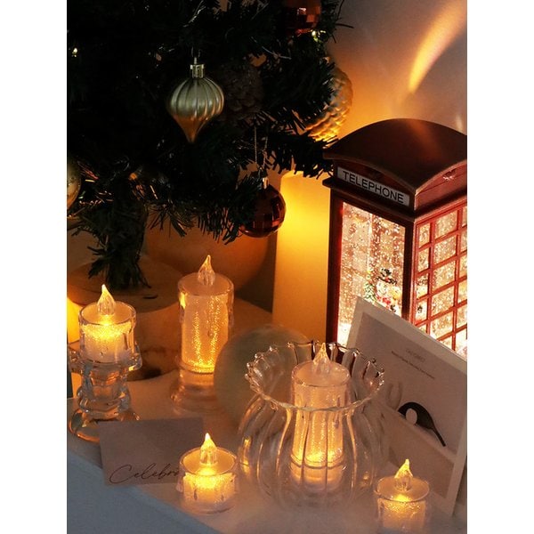 글리터 멜팅 led 캔들 2size