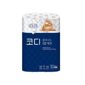 코디 순수 3겹 화장지 두루마리 30m 30롤