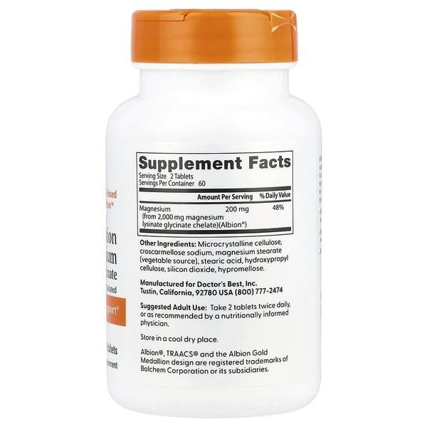 해외배송 Doctor`s Best 닥터스베스트 고흡수 마그네슘 100mg 120정 Magnesium