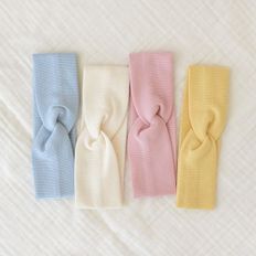 베이비앤아이_보리 신생아 골지 꼬임 헤어밴드 크림 아기 백일 돌 출산준비물_P369930738