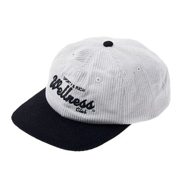스포티앤리치 웰니스 코듀로이 볼캡 WELLNESS CLUB CORDUROY HAT BLACK WHITE