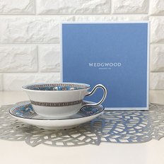 [WEDGWOOD] 웨지우드 플로렌틴 터쿼이즈 찻잔 200ml, 받침 세트 피오니