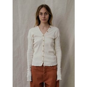 베이스레인지 24CO BASERANGE TAV CARDIGAN (RECYCLED COTTON RIB) IN UNDYED