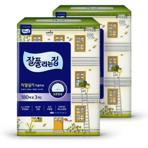 미래 잘 풀리는집 리얼실키 미용티슈 180매3입 x2팩