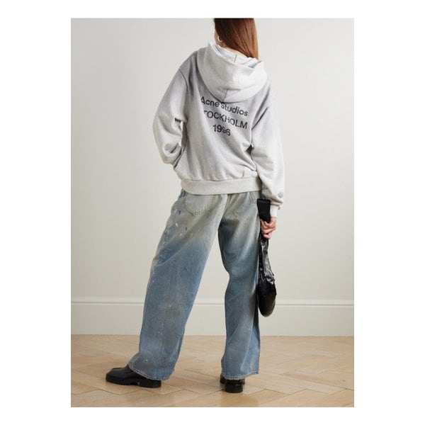 프린트 코튼 혼방 저지 후디 라이트 그레이 1647597346626904