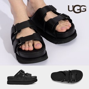 UGG 어그 UGG 골든스타 Goldenstar 하이 슬라이드 여성 플랫폼 샌들 블랙