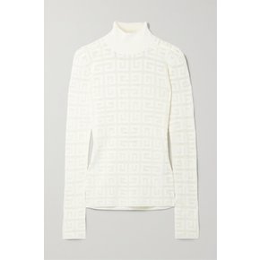 Jacquard-knit Turtleneck Sweater 화이트