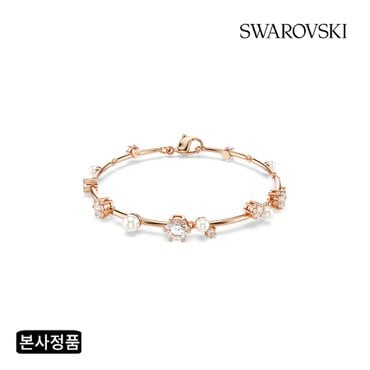 스와로브스키 [본사정품/쇼핑백증정] Constella Tennis 로즈골드 크리스털 펄 팔찌M 5729505
