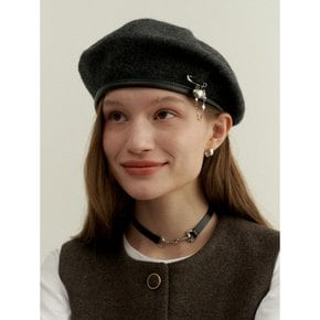 Heart Charm Classic Wool Beret