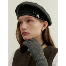 Heart Charm Classic Wool Beret