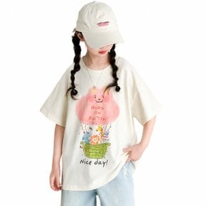 여아 귀염캐주얼 프린팅 반팔티 여름 데일리코디