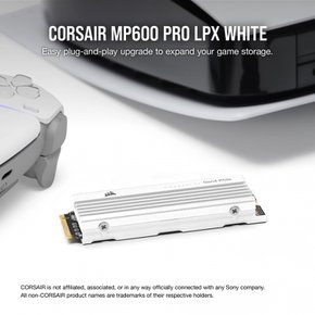 CORSAIR MP600 PRO LPX White PCIe Gen4 x4 NVMe M.2 SSD 2TB for PS5 CSSD-F2000GBMP600PLPW