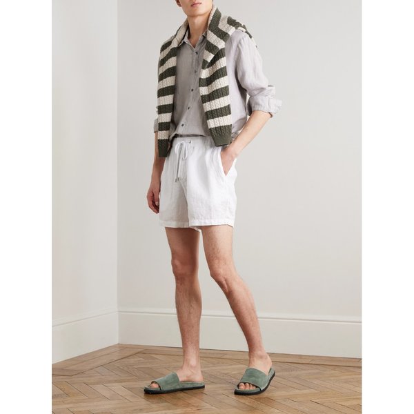 스트레이트 레그 가먼트 다이드 리넨 드로우스트링 쇼츠 46376663163042185