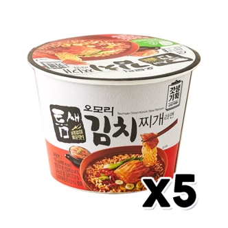  틈새 오모리 김치찌개라면 용기면 큰컵 150g x 5개