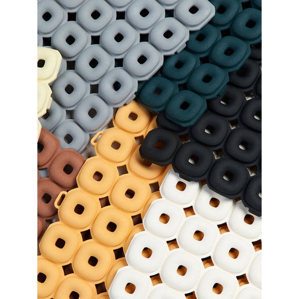 오우투 자원순환 PVC 항균 스퀘어 굴 매트 6p 미끄럼방지 욕실 베란다 화장실