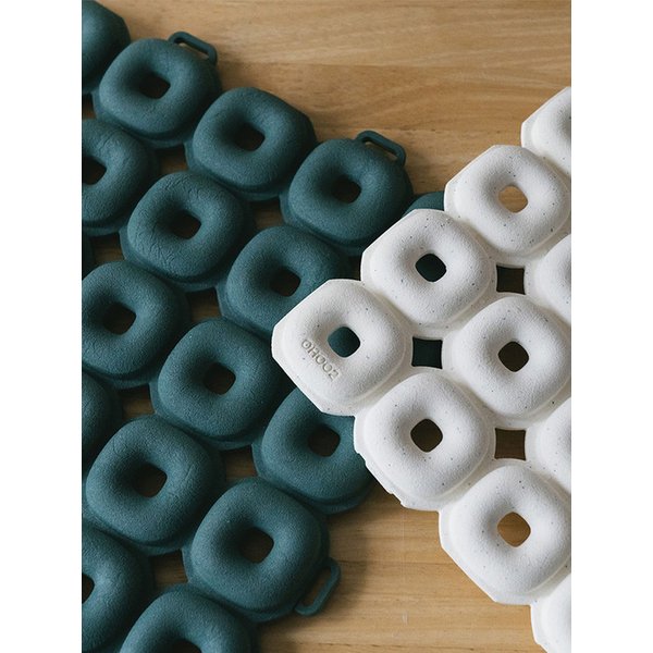 오우투 자원순환 PVC 항균 스퀘어 굴 매트 6p 미끄럼방지 욕실 베란다 화장실