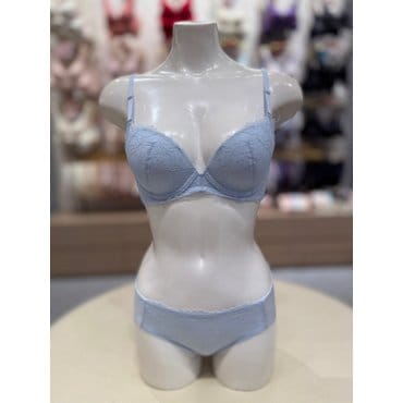 트라이엄프 블루 컵레이스 브래지어 햄팬티 세트(TEWBR171TEWBP171BU)