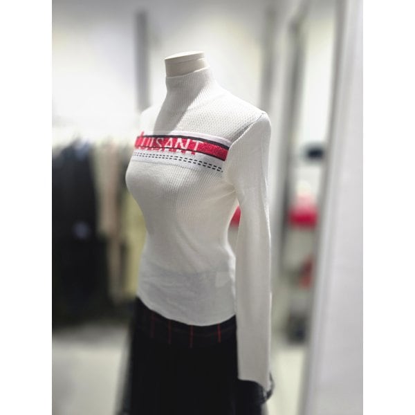 [여주점] 레터링 자카드 포인트 하이넥 슬림 풀오버 EQ4KL166