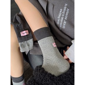 1339 이중 레이어 핑크 탭 여자 패션 양말   socks