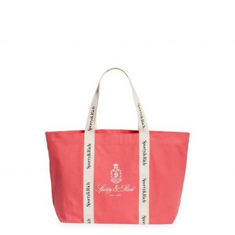 스포티앤리치 4742854 Sporty & Rich Vendome Club Embroidered Cotton Tote 87768060