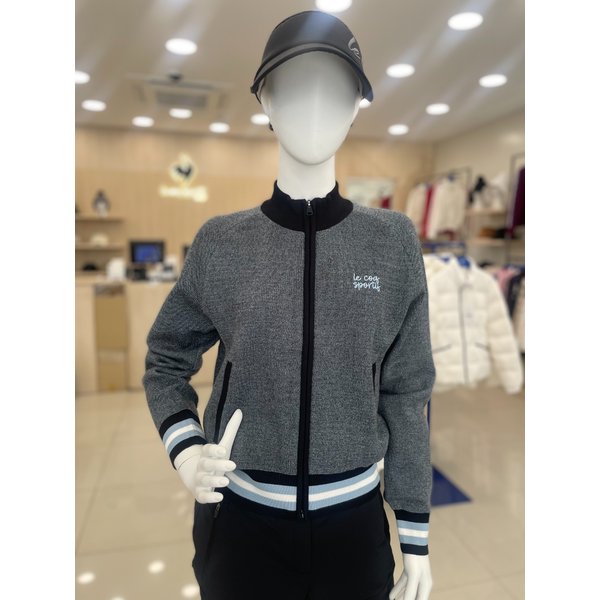 [여주점] 여성 자카드 그래픽 포인트 스웨터 풀집업 점퍼 GQ122LKC13  BLCK