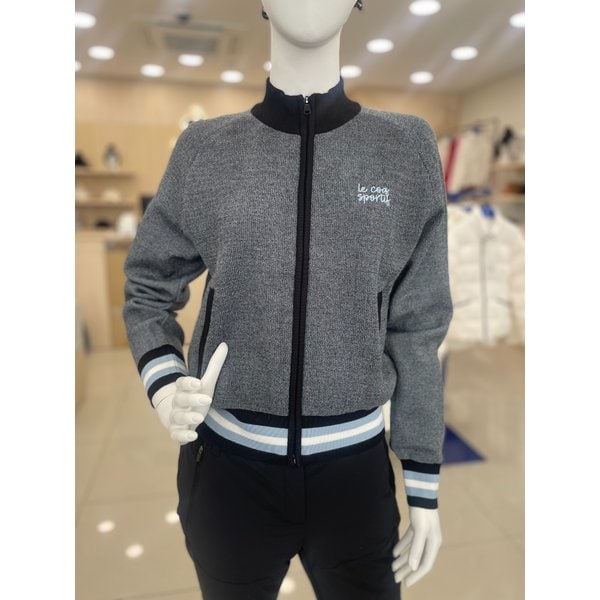 [여주점] 여성 자카드 그래픽 포인트 스웨터 풀집업 점퍼 GQ122LKC13  BLCK