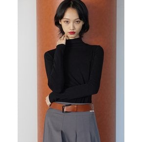 HALF TURTLE NECK TOP BLACK